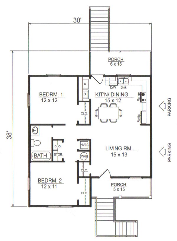 2 Bedrooms and 1.5 Baths - Plan 7798